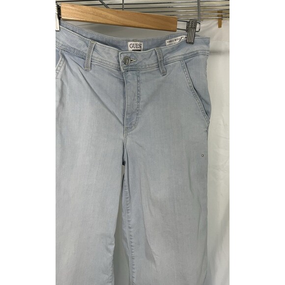 Guess USA Zoya Wide Leg Crop Jeans Light Wash  Size 26 - Picture 7 of 10